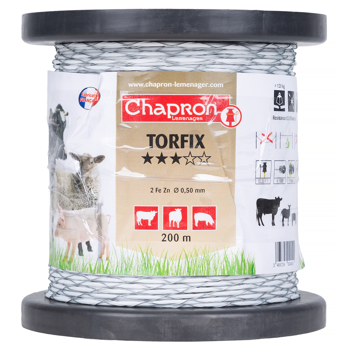 Plecionka biała do pastucha TORFIX 200 m - super niska oporność