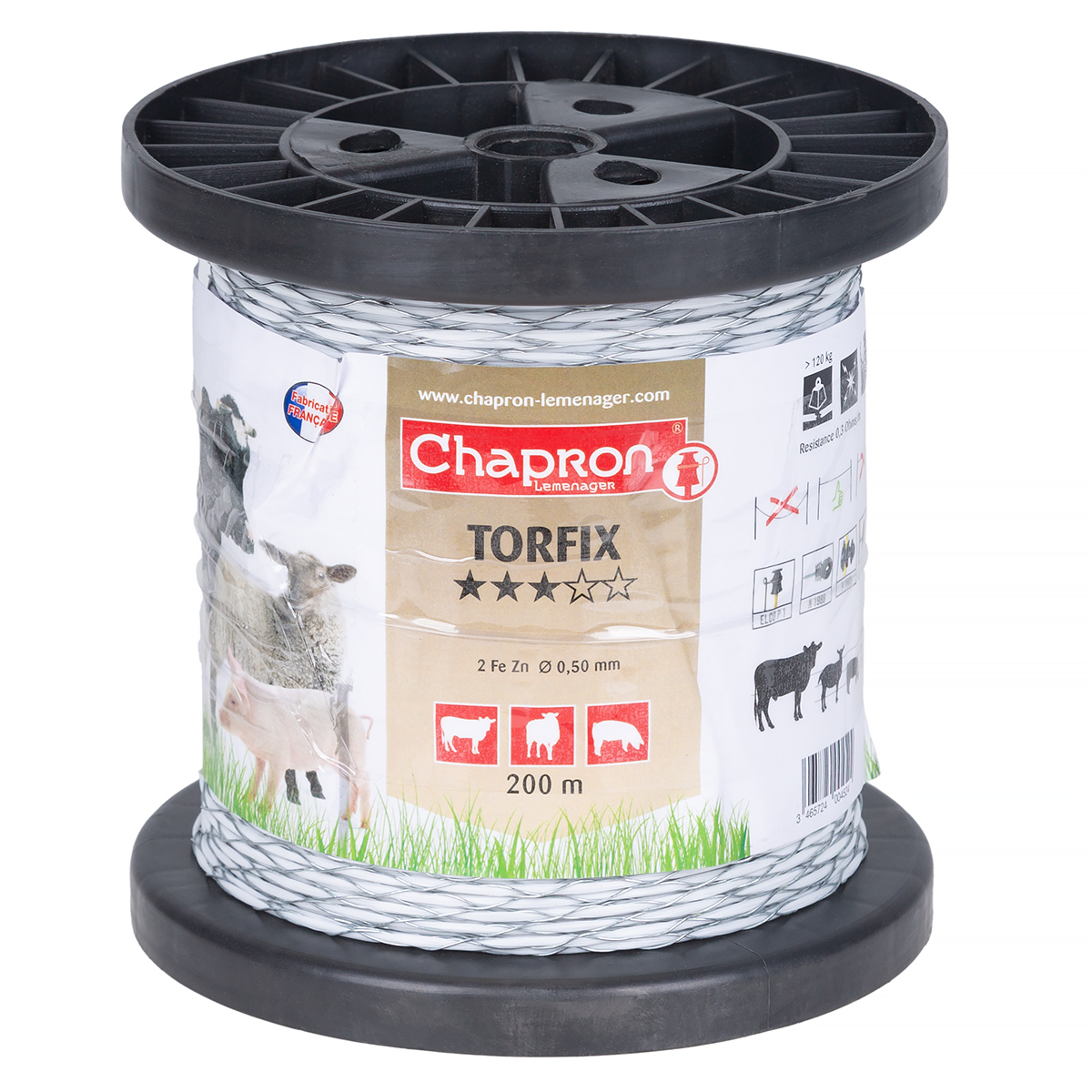 Plecionka biała do pastucha TORFIX 400 m - super niska oporność