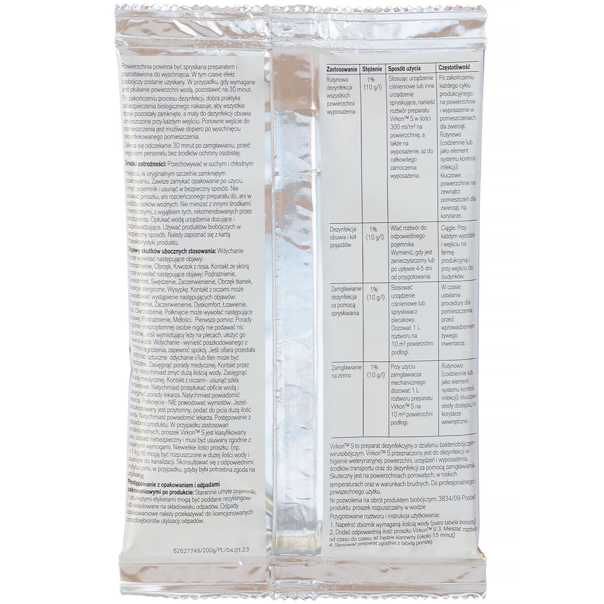 VIRKON S 200 g do dezynfekcji przeciw ASF