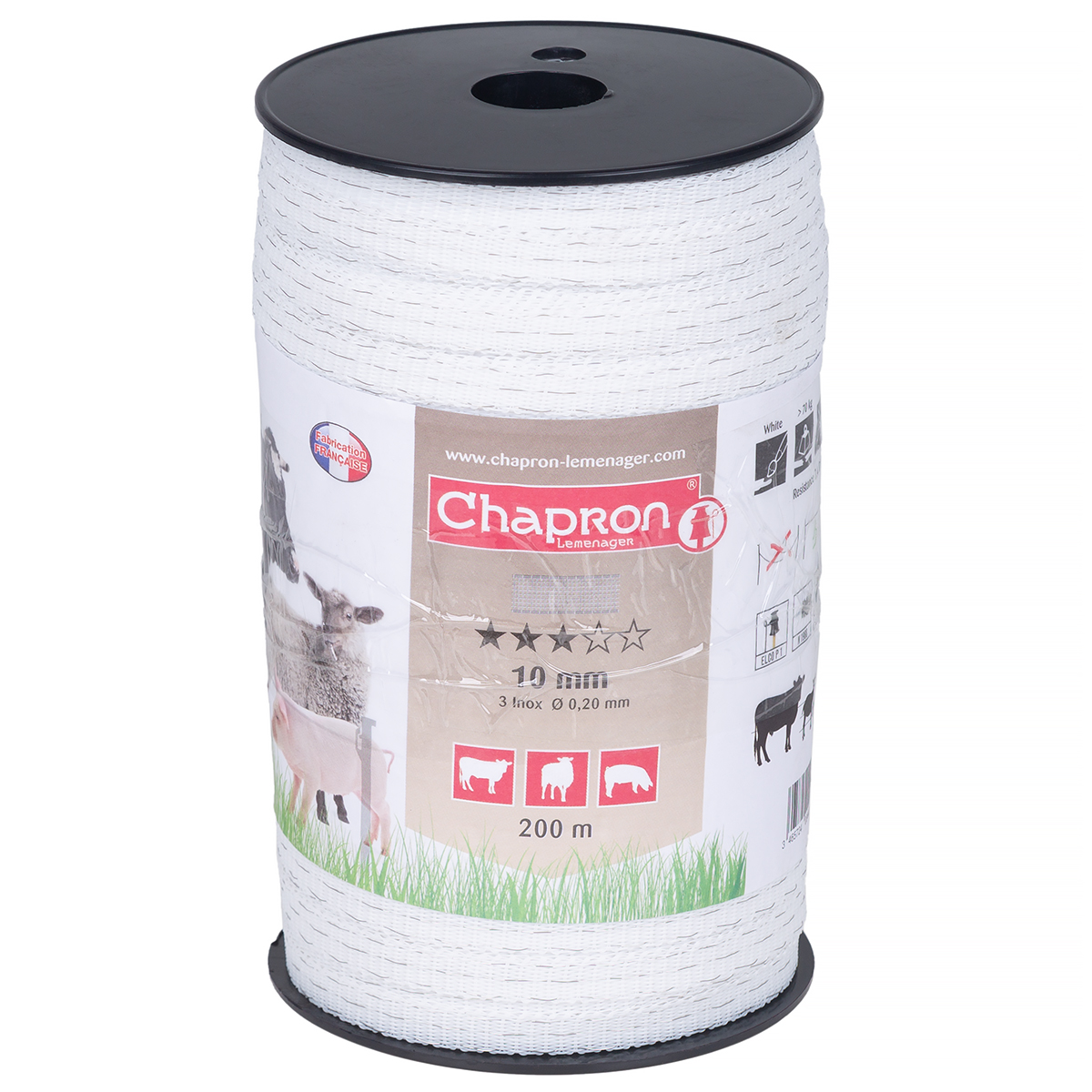 Taśma ECON biała 10mm 200m