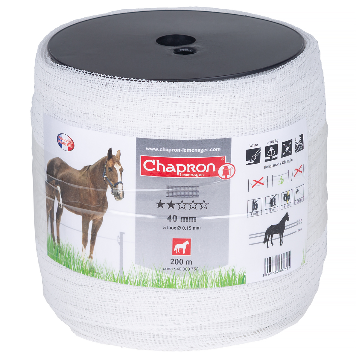 Taśma ECON biała 40mm 200m