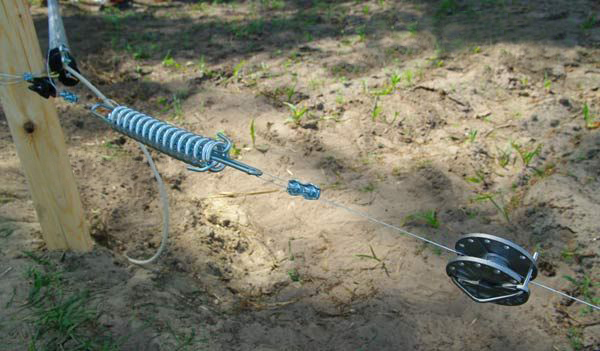 Sprężyna napinająca do drutu, plecionki i taśmy