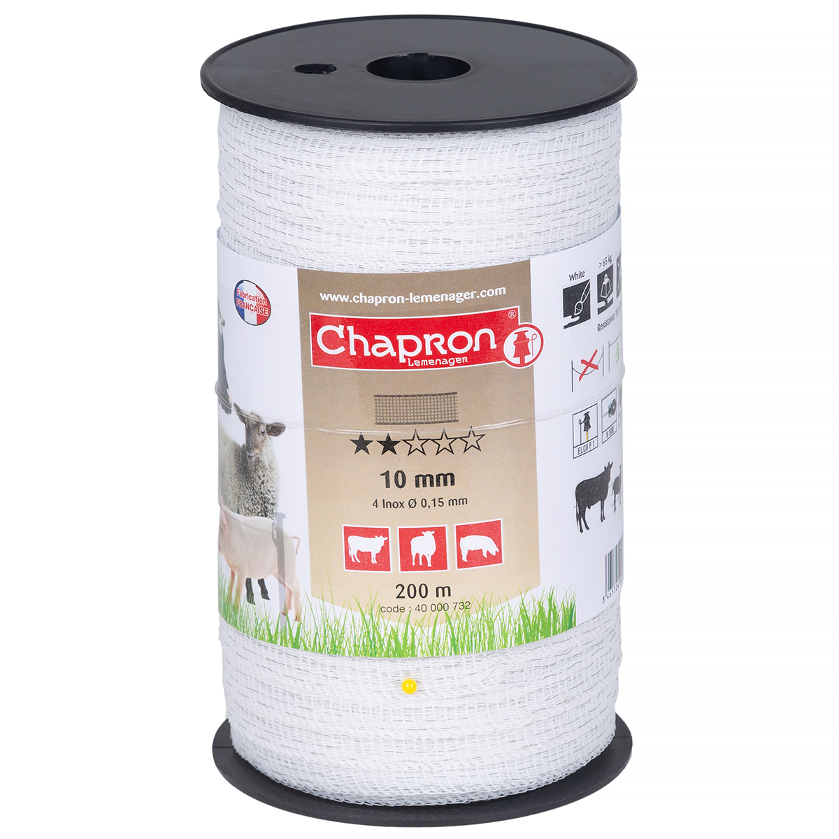 Taśma do ogrodzeń elektrycznych RUBAN 10mm 200m