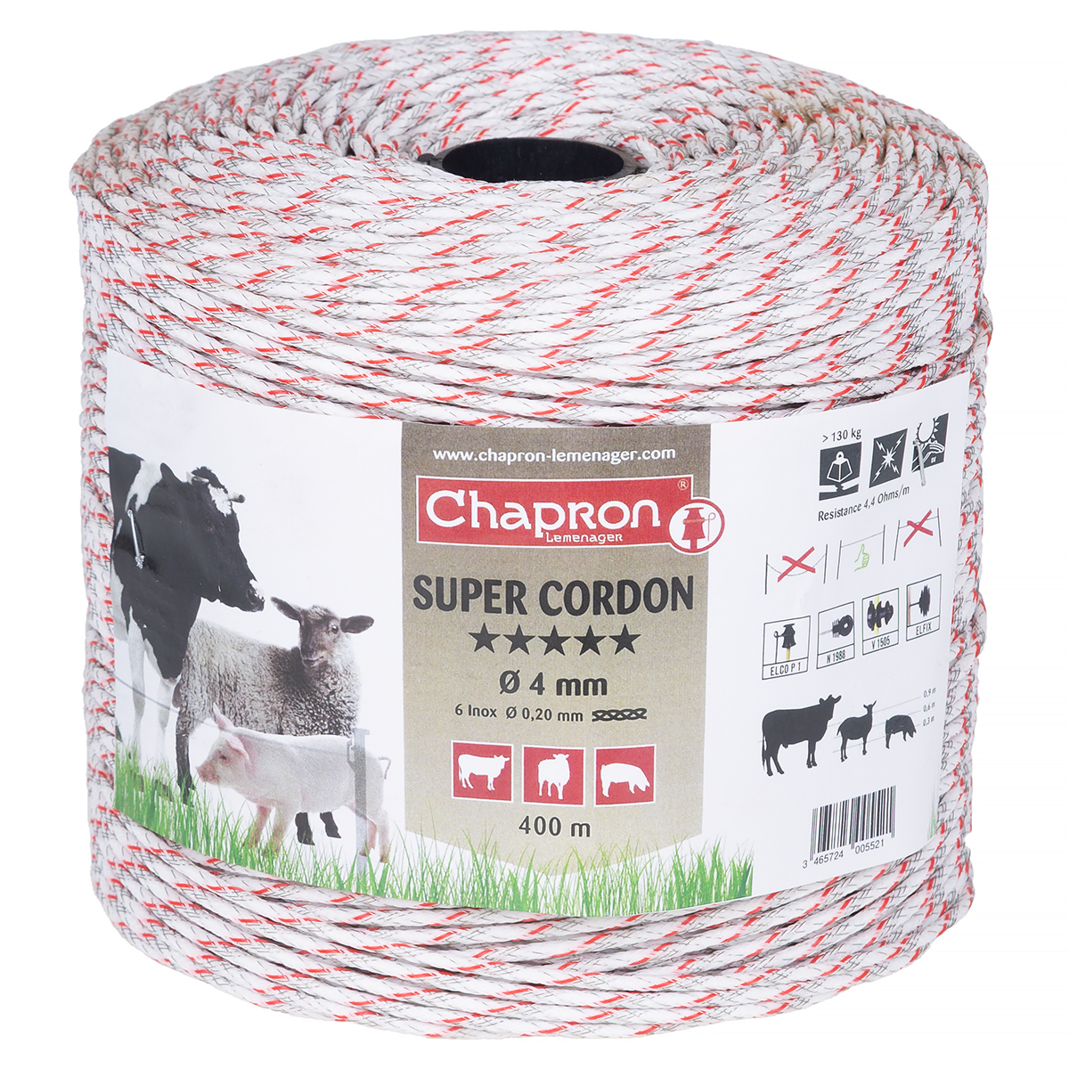 Plecionka biało-czerwona SUPER CORDON fi 4mm 400m najwyższa jakość