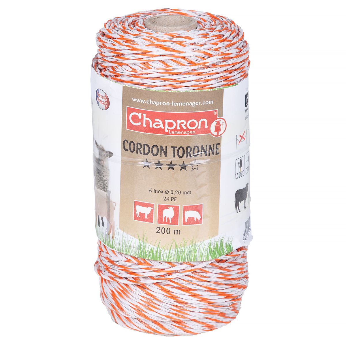 Plecionka czerwono-biała CORDON TORONNE 200m super jakość