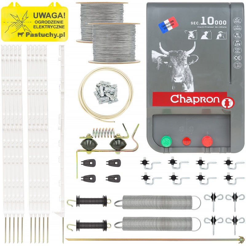 Pastuch elektryczny na dziki - zestaw 2ha z elektryzatorem 230 V