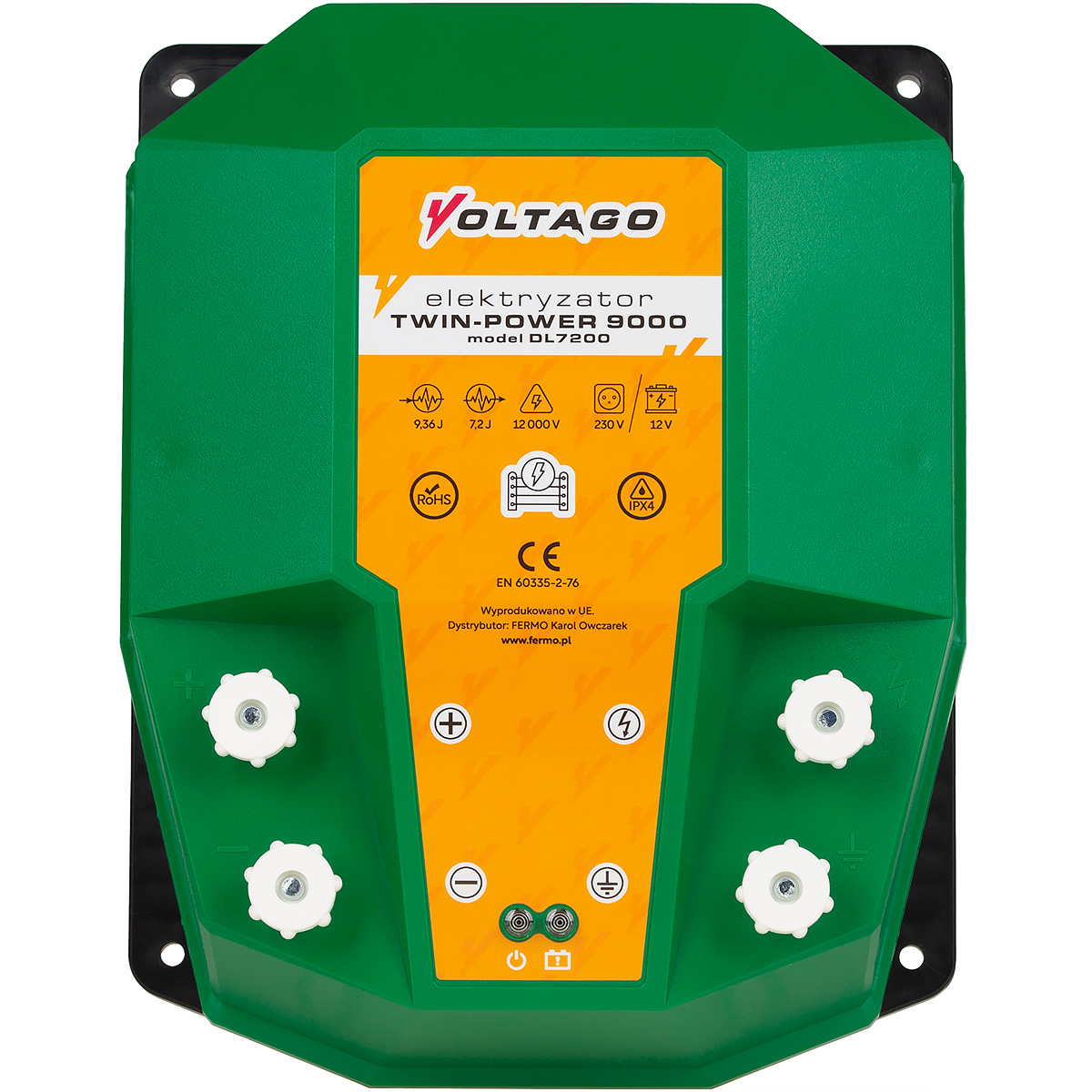 Mocny pastuch na dziki i zwierzynę leśną Voltago Twin-Power 9000 impuls 7,2 J