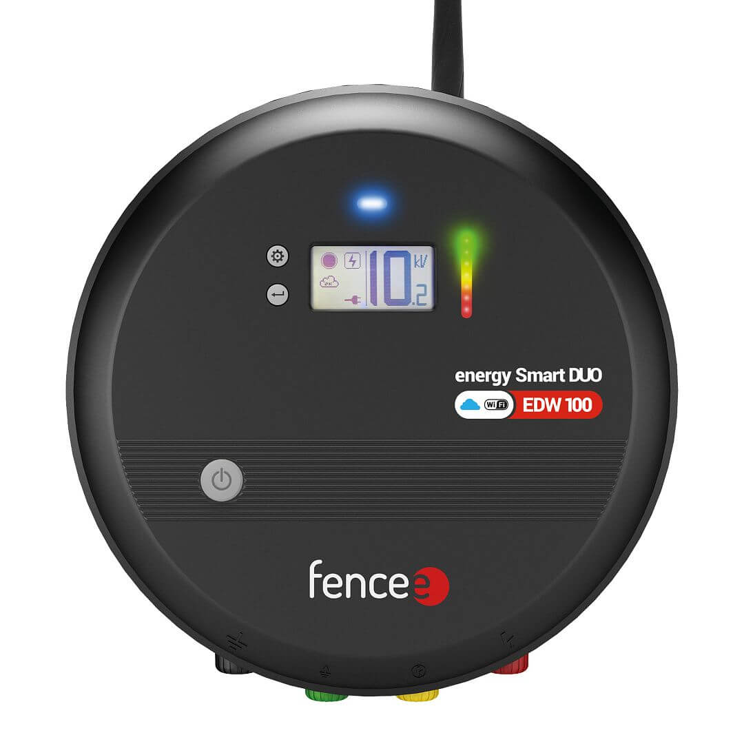 Mocny elektryzator 10J zdalnie sterowany przez Wi-Fi Fencee SMART DUO EDW100 zasilanie sieciowo-akumulatorowe